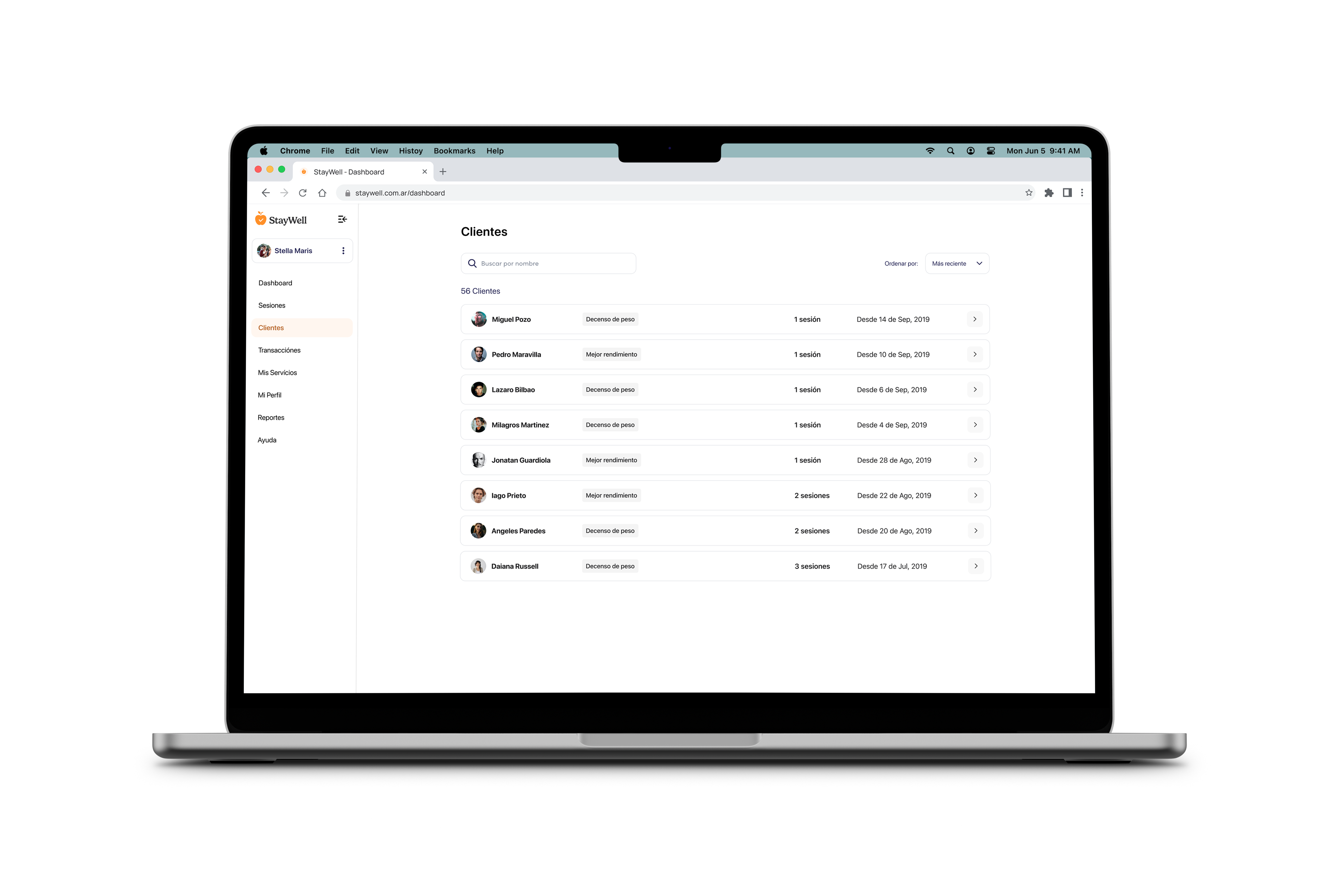 StayWell web app clients